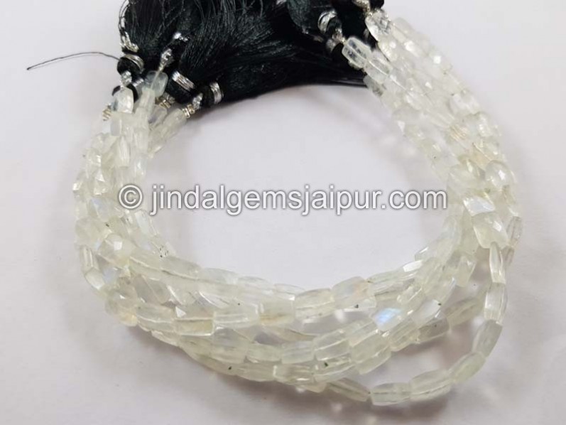 White Rainbow faceted chicklet beads