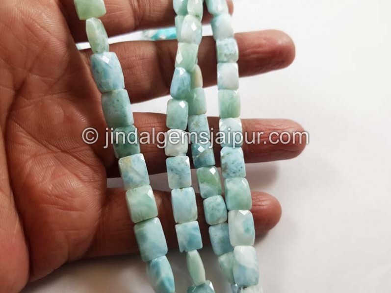 Larimar faceted chicklet Shape Beads