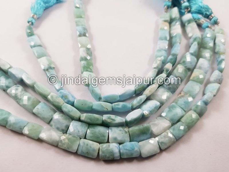 Larimar far faceted chicklet beads