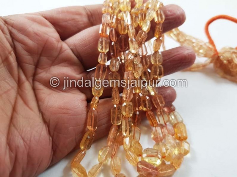 Imperial topaz faceted nugget beads