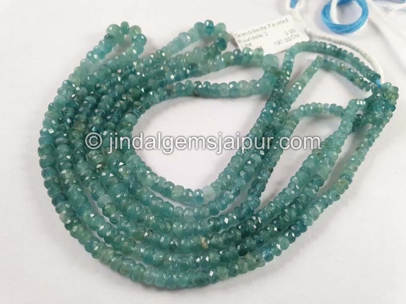 Grandidierite Faceted Roundelle Beads