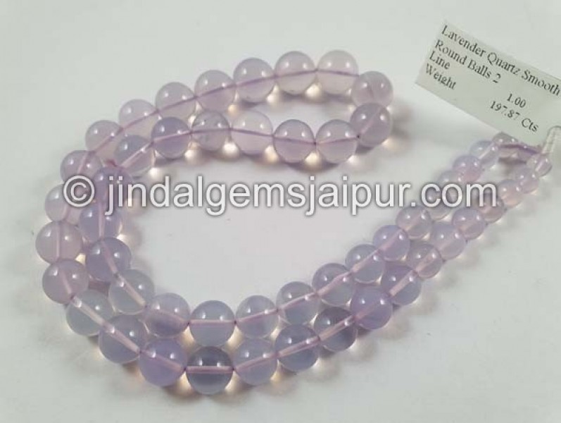 Lavender Quartz Or Scorolite Smooth Round Balls Beads