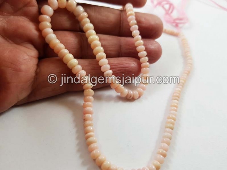 Pink Opal Smooth Roundelle Beads