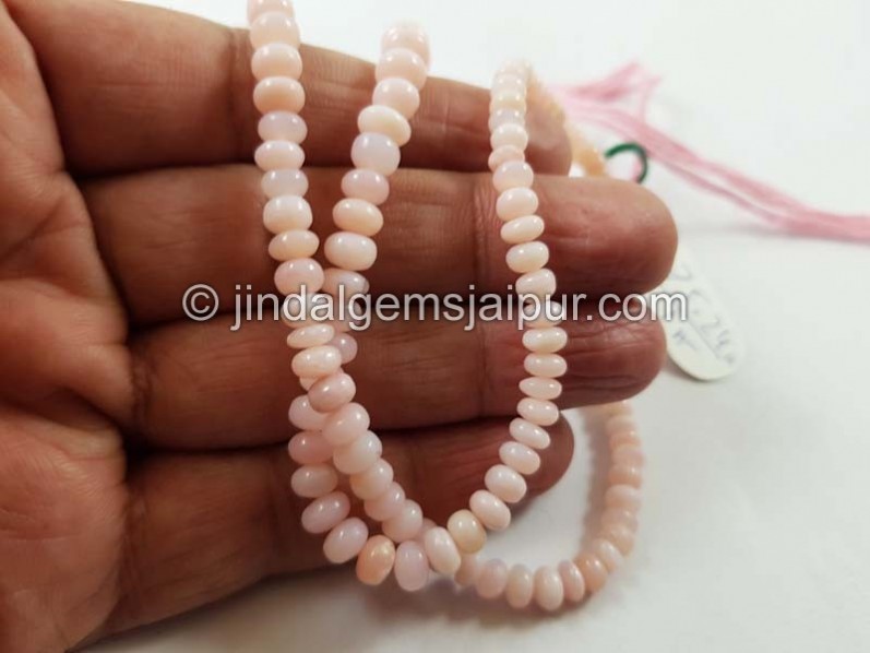 Pink Opal Smooth Roundelle Beads