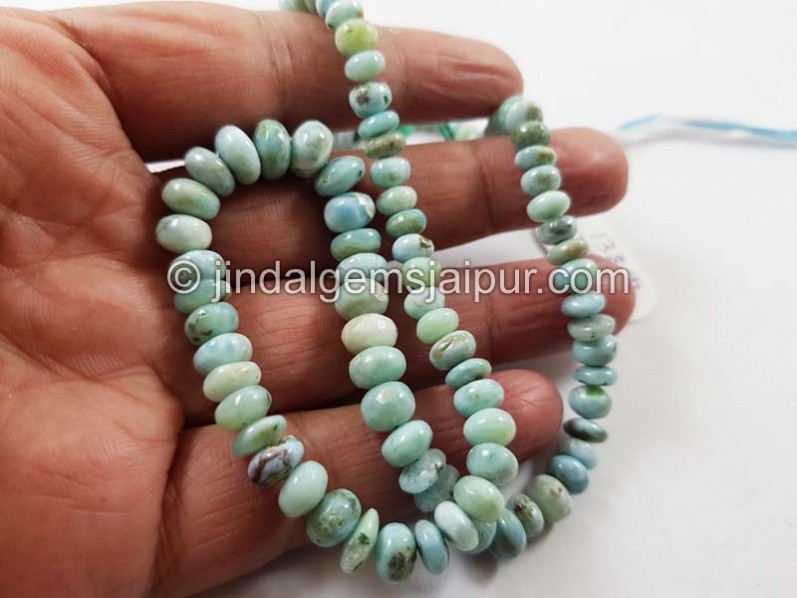 Larimar Smooth Roundelle Beads