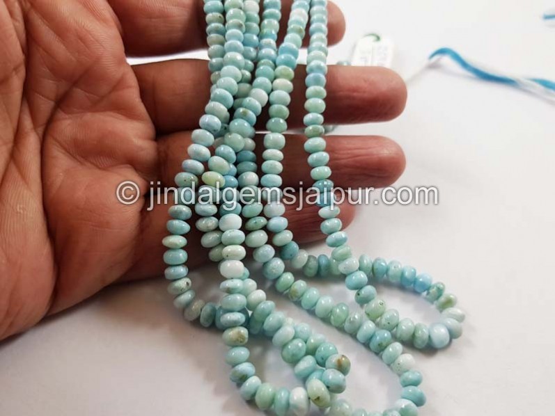 Larimar Smooth Roundelle Beads