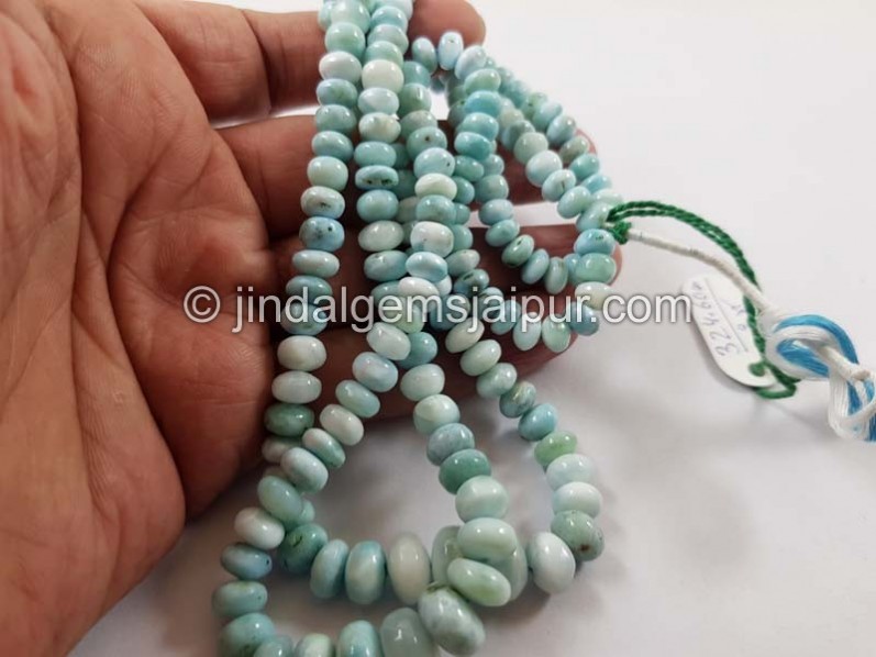 Larimar Smooth Roundelle Beads