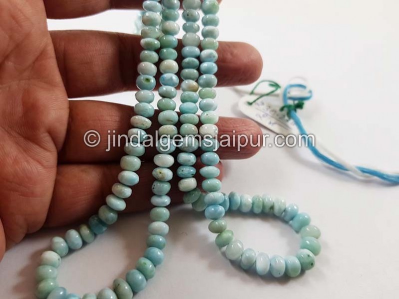 Larimar Smooth Roundelle Beads