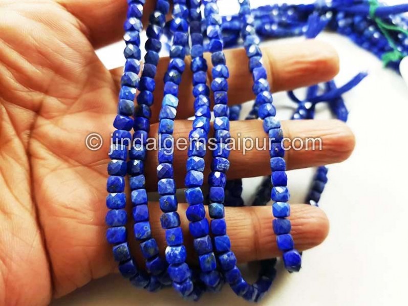 Lapis micro cut cube beads