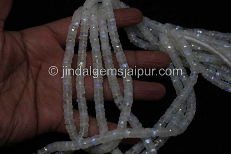 White Rainbow Far Faceted Tyre Shape Beads