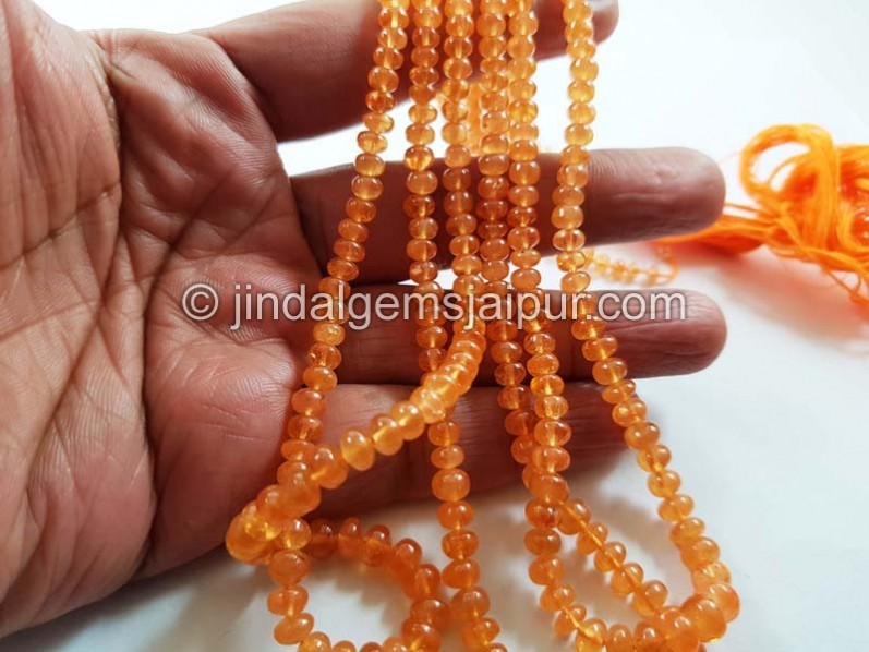 Mandarin Garnet Smooth Roundelle Beads