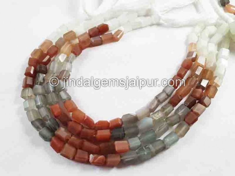 Multi Moonstone Faceted Nugget Beads