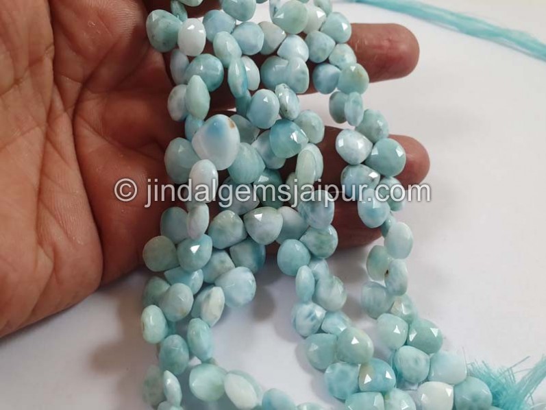 Larimar Far Faceted Heart Beads