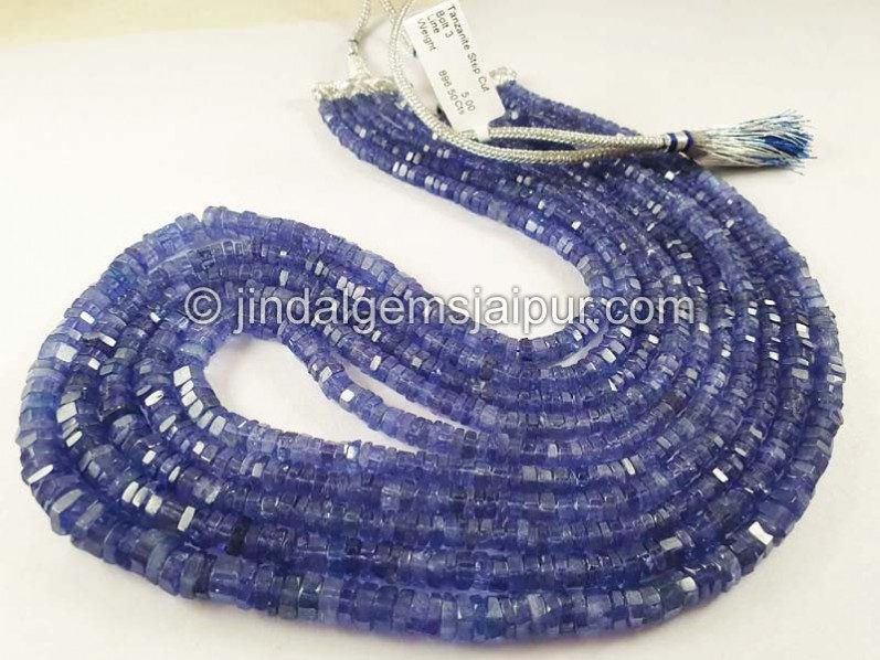 Tanzanite Step Cut Bolt Shape Beads