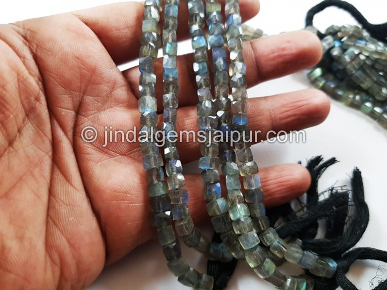 Labradorite Faceted Cube Beads