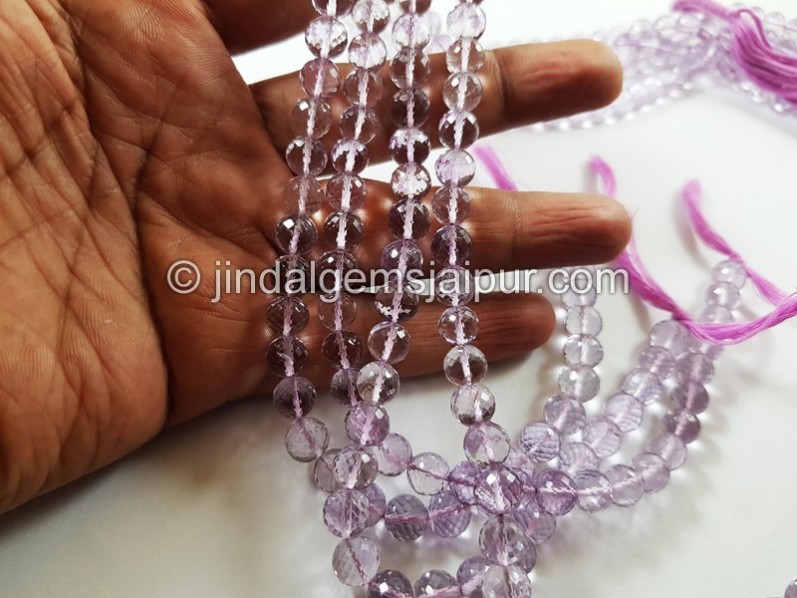 Pink Amethyst Faceted Round Beads