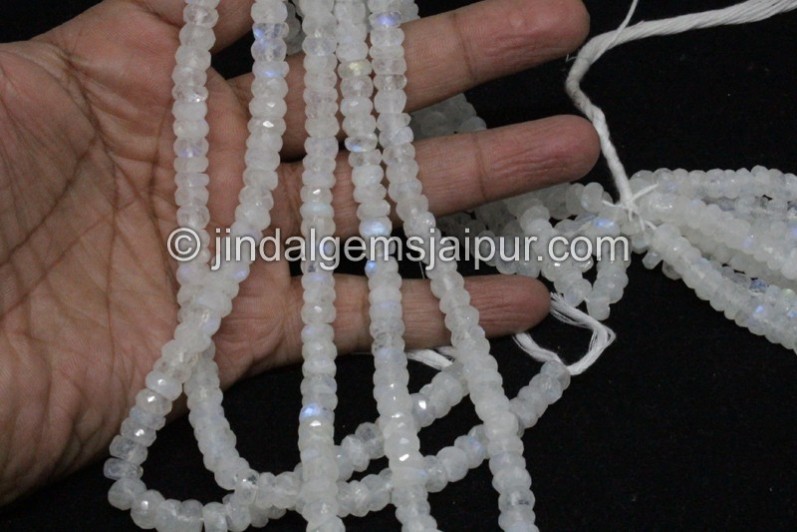 White Rainbow Far Faceted Roundelle Beads