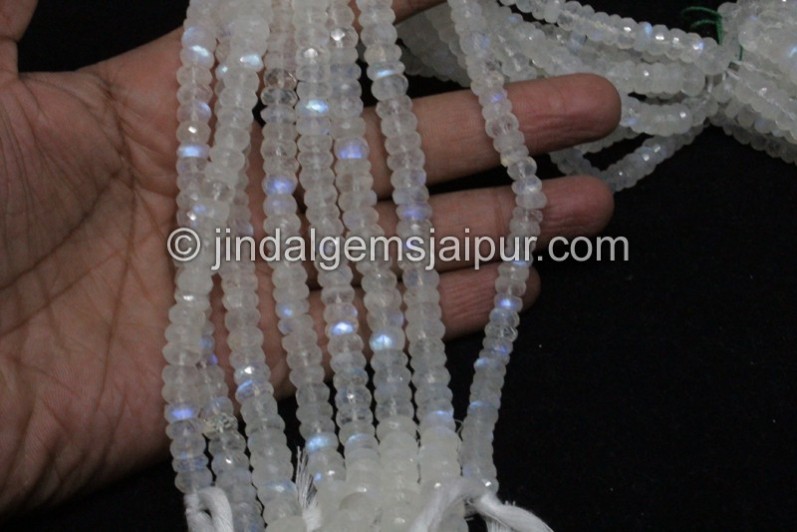 White Rainbow Far Faceted Roundelle Beads