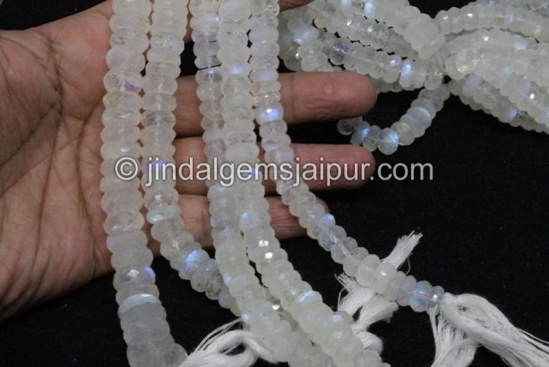 White Rainbow Far Faceted Roundelle Beads