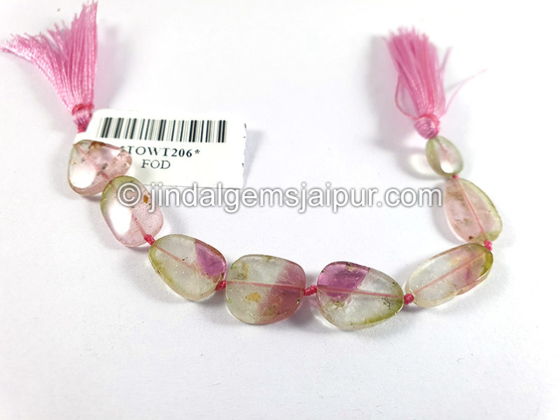 Watermelon Tourmaline Smooth Slices Beads