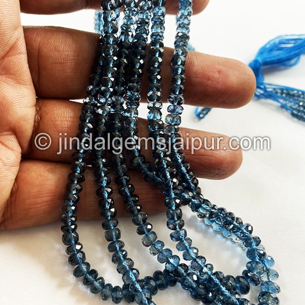 London Blue Topaz  Faceted Roundelle Beads