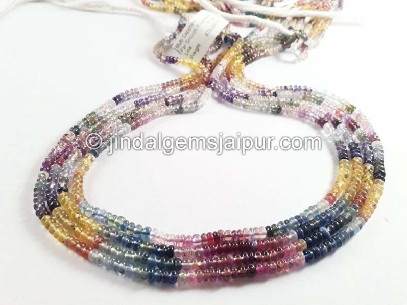 Multi Sapphire Far Smooth Roundelle Beads