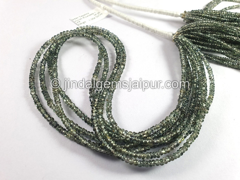 Green Sapphire Smooth Roundelle Shape Beads