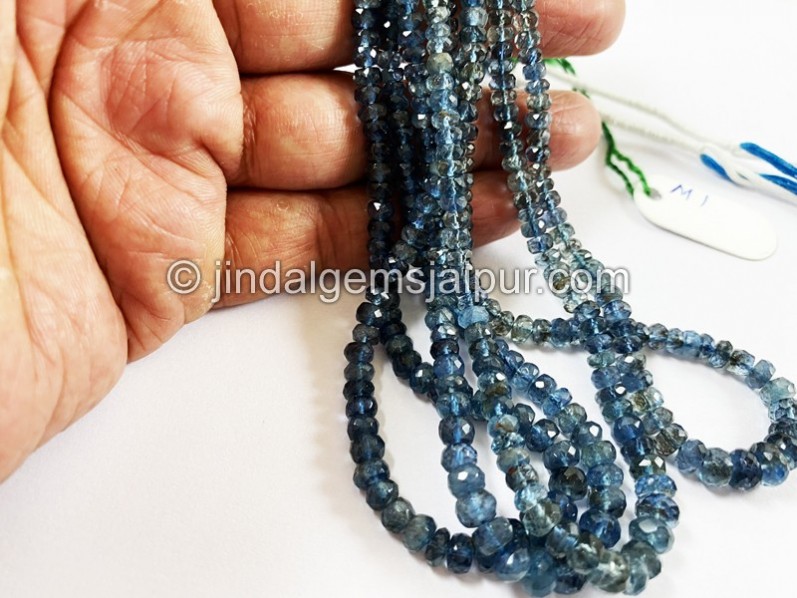 Santa Maria Moss Aquamarine Faceted Roundelle Beads