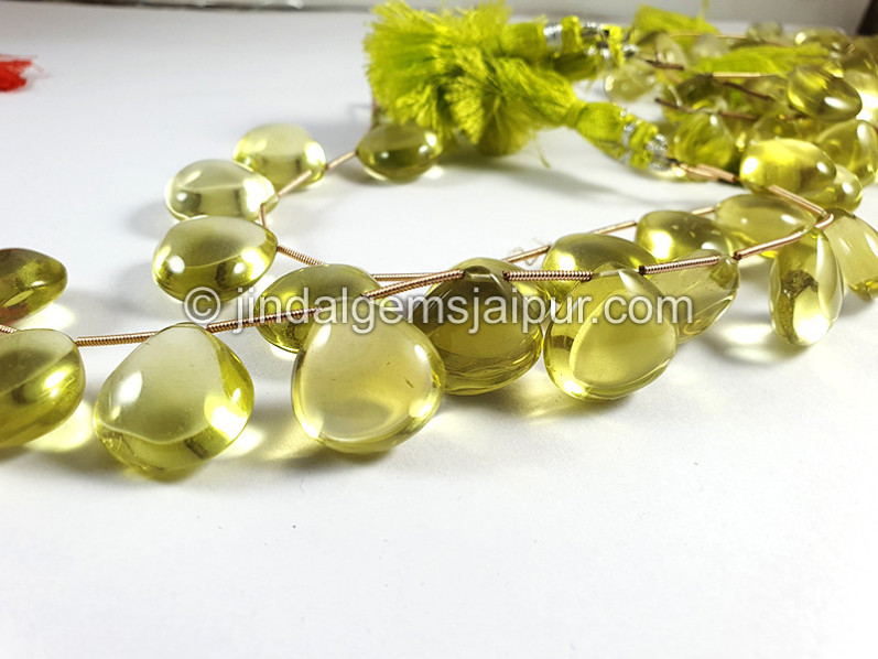 Lemon Quartz Smooth Heart Shape Beads