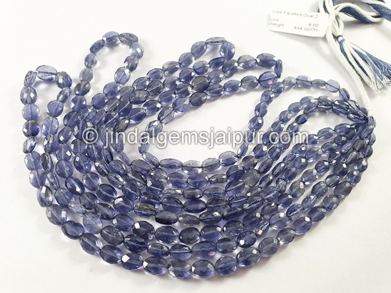 Iolite Faceted Oval Shape Beads