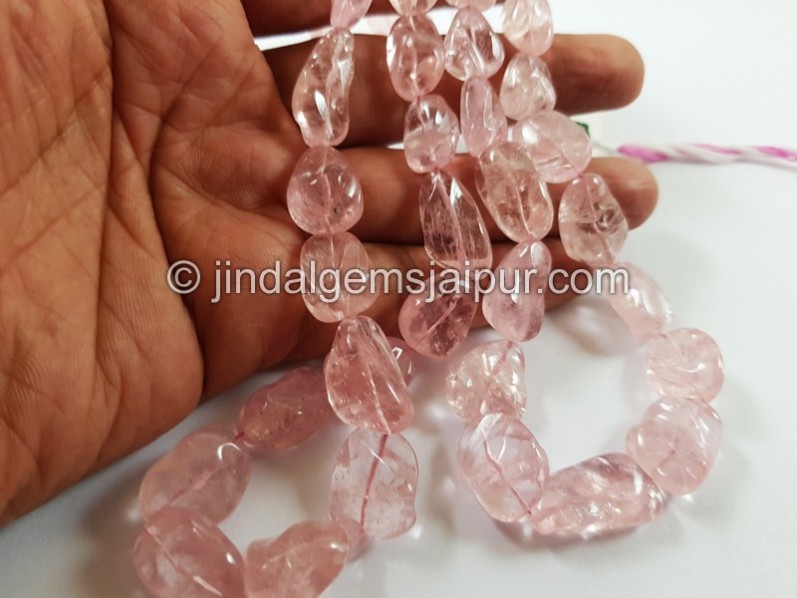 Pink Morganite Smooth Irregular Nugget Beads