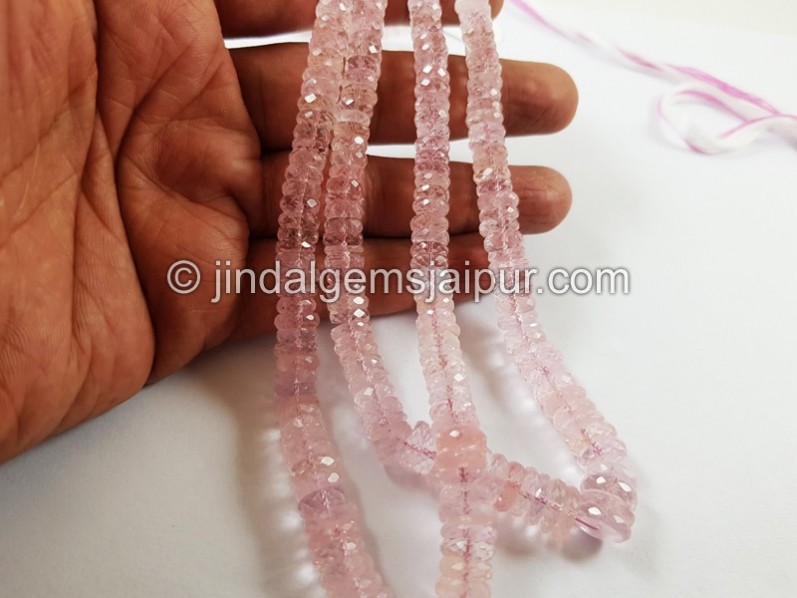 Pink Morganite Faceted Tyre Beads