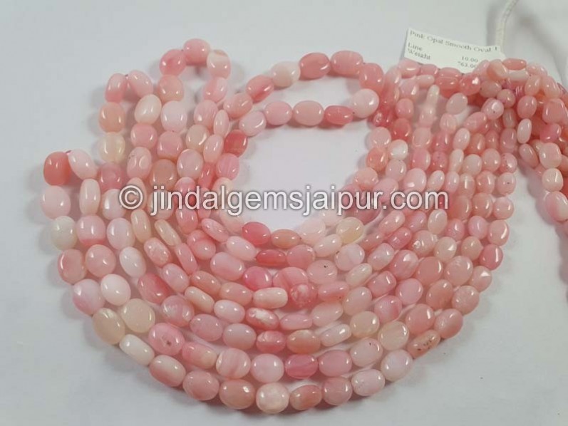 Pink Opal Shaded Smooth Oval Beads