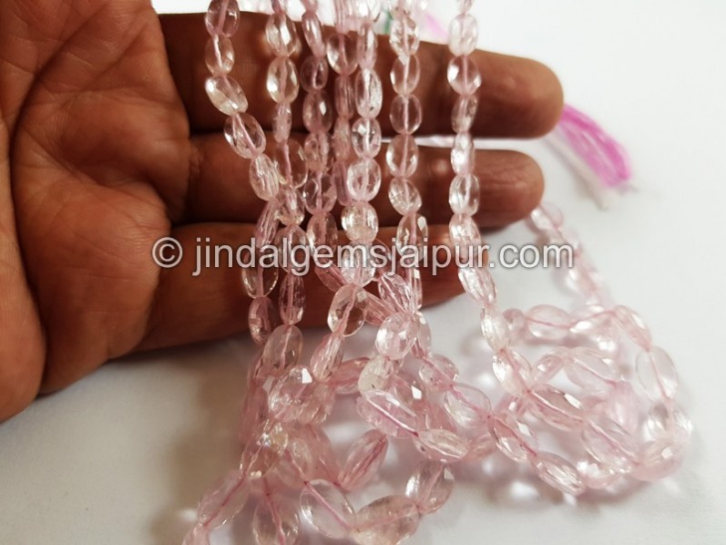 Pink Morganite Faceted Oval Beads