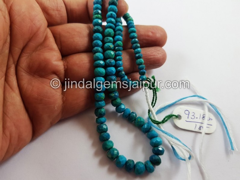Deep Blue Chrysocolla Faceted Roundelle Beads