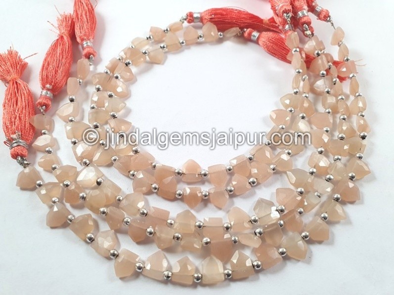 Peach Moonstone Faceted Pentagon Beads