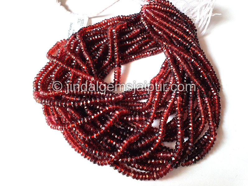 Garnet Faceted Roundelle Shape Beads