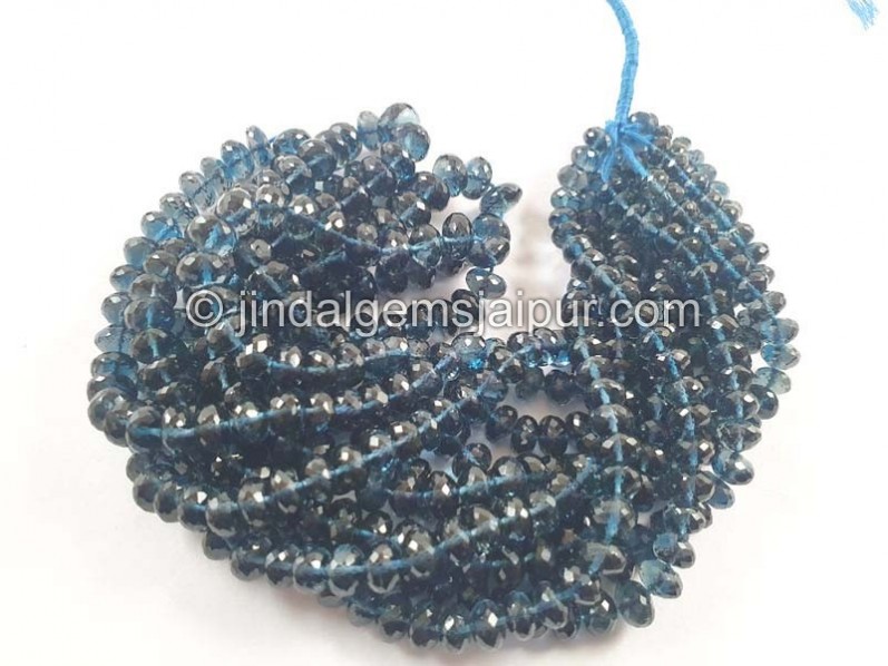 London Blue Topaz Big Faceted Roundelle Beads