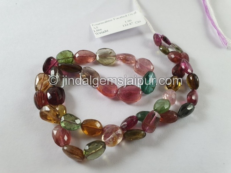 Tourmaline Faceted Oval Beads