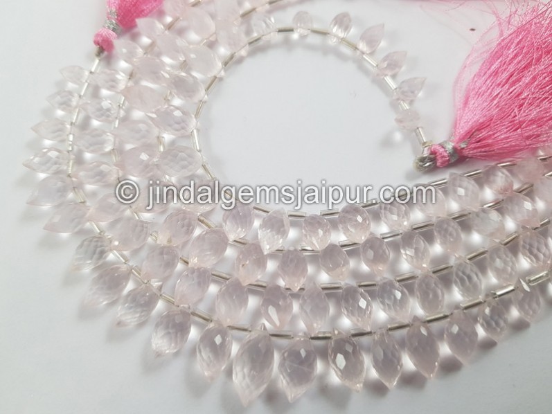 Rose Quartz Faceted Dew Drops Beads