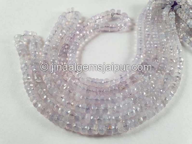 Scorolite Or Lavender Quartz Faceted Roundelle Beads