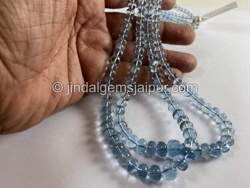 Deep Aquamarine Smooth Roundelle Beads