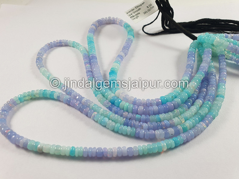 Lavender Ethiopian Opal Smooth Roundelle Shape Beads