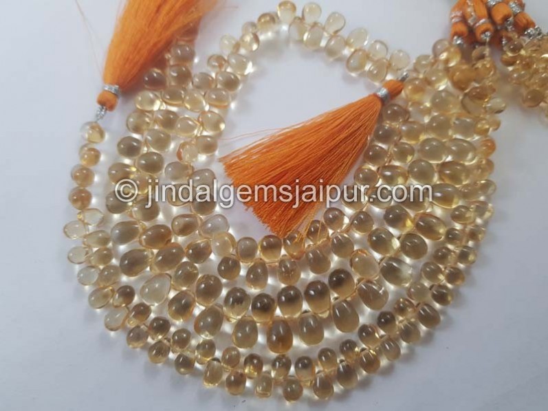 Citrine Smooth Drops Beads