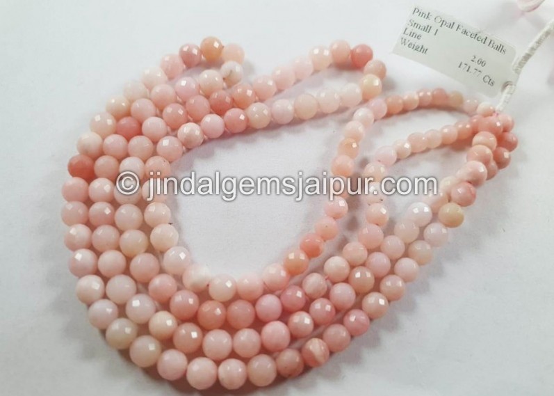 Pink Opal Faceted Round Balls Shape Beads