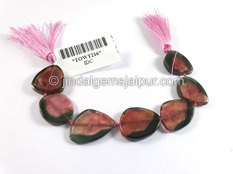 Watermelon Tourmaline Smooth Slices Beads