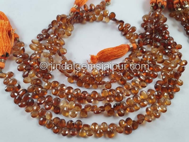 Spessartite Shaded Faceted Pear Beads