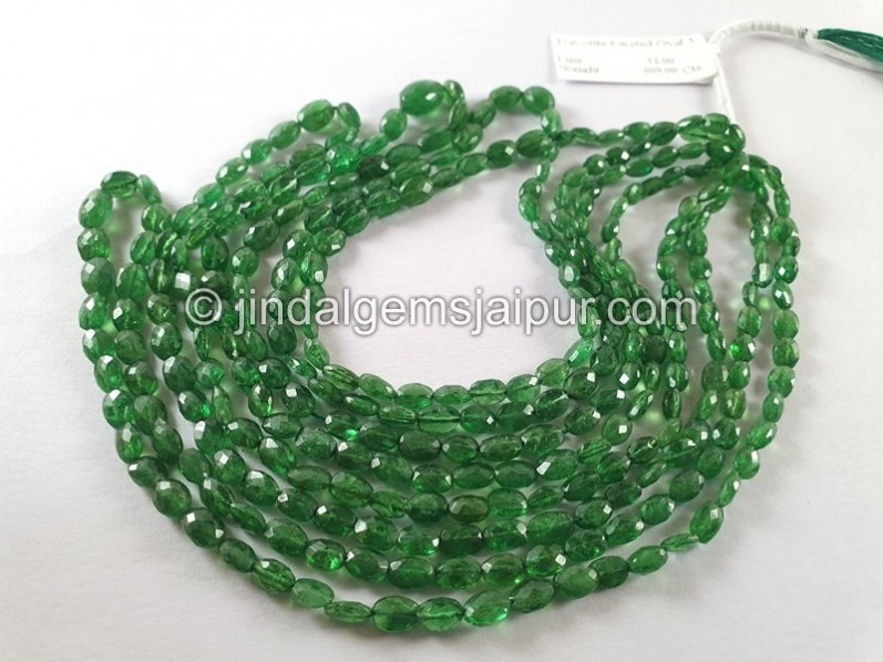 Tsavorite Faceted Oval Beads