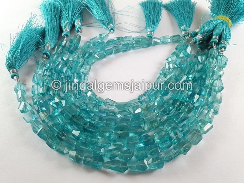 Greenish Blue Apatite Faceted Nuggets Beads
