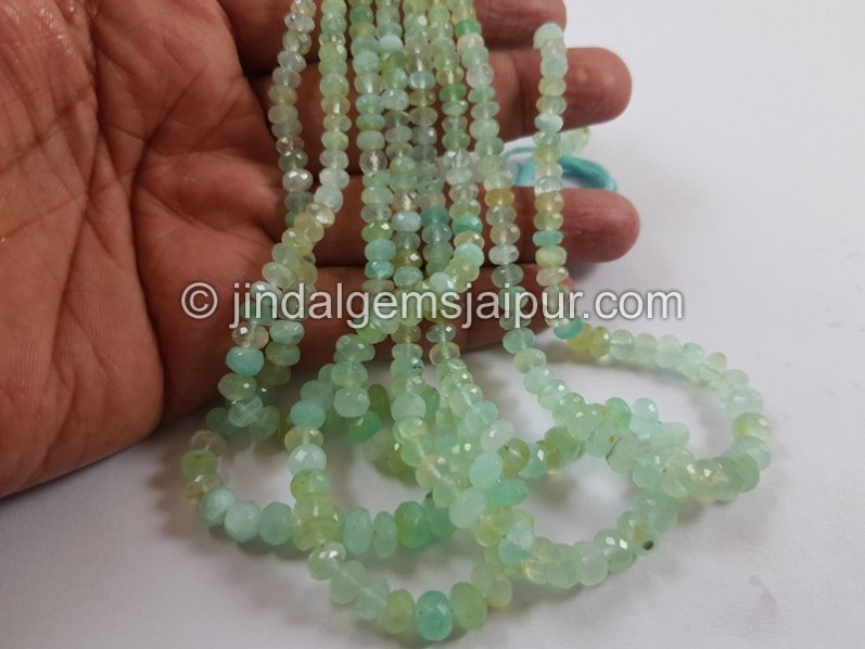 Natural Peruvian Blue Opal Shaded Faceted Roundelle Beads